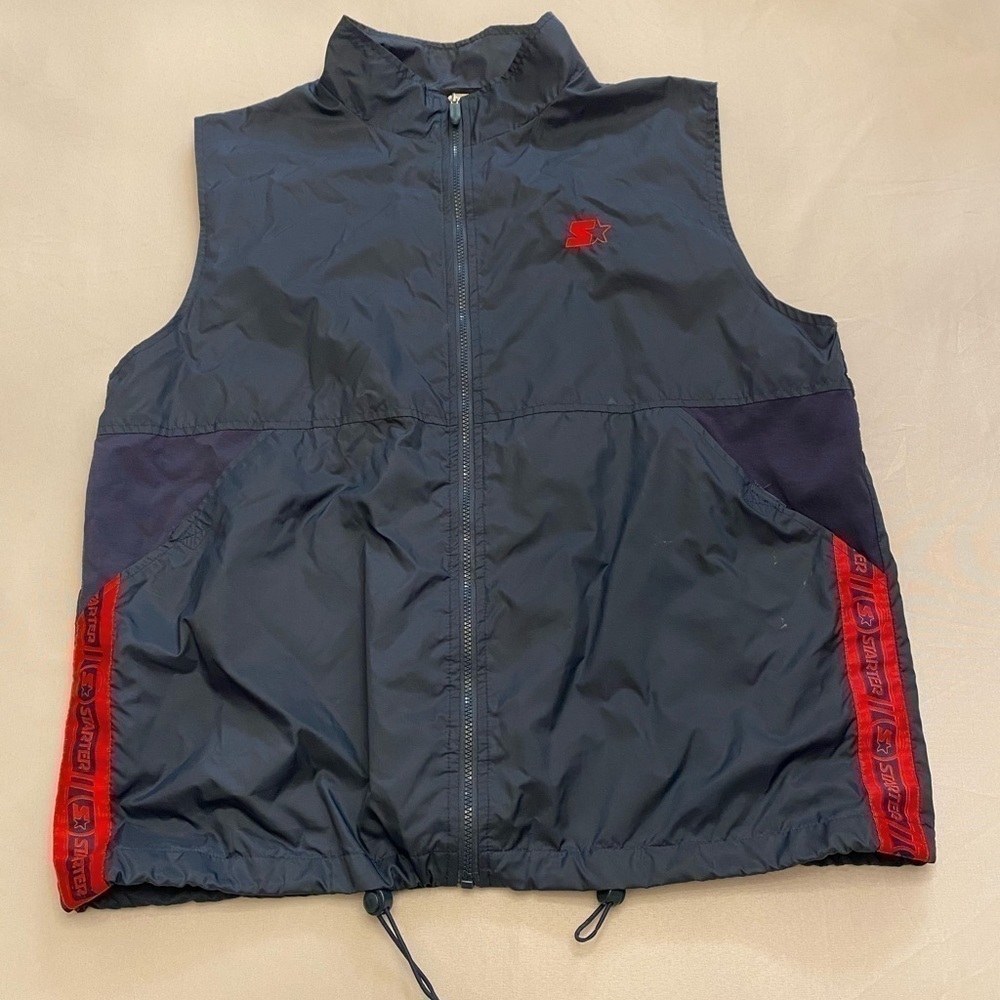 STARTER Vintage Nylon Zip Up Vest, Men’s Large - Picture 1 of 7